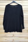 PULL THE END OF OVERSIZE V-NECK 4011 BLACK