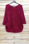 PULL EN VELOUR 4005 BORDEAUX