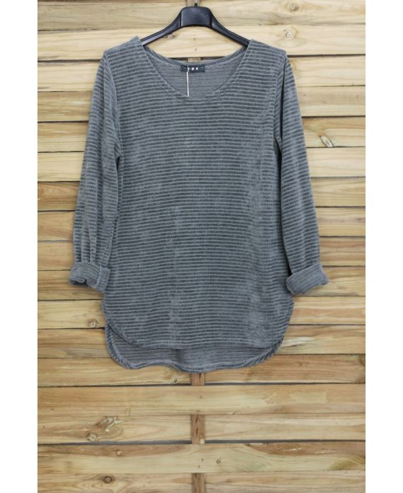 PULL EN VELOUR 4005 GRIS