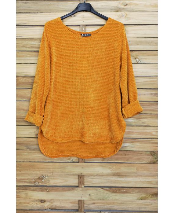 PULL EN VELOUR 4005 MOUTARDE