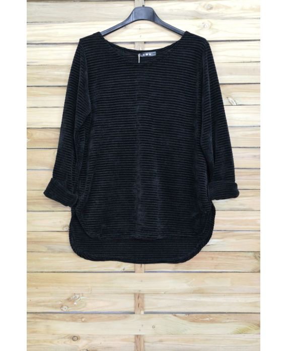 PULL EN VELOUR 4005 NOIR