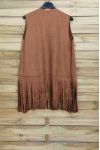 VEST SUEDINE HAS FRINGES 4026 CAMEL