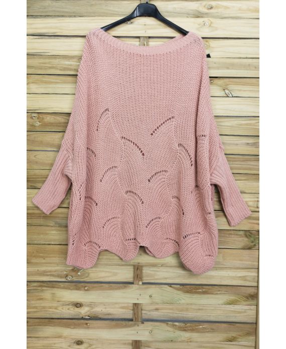 PULLOVER OVERSIZE AJOURE 4008 ROSA
