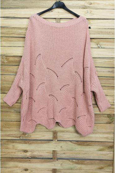PULLOVER OVERSIZE AJOURE 4008 PINK