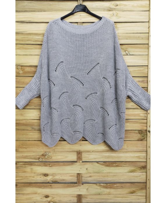 PULLOVER OVERSIZE AJOURE 4008 GRAU