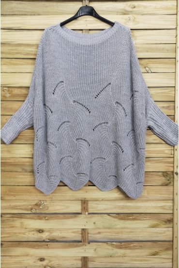 PULLOVER OVERSIZE AJOURE 4008 GRAY