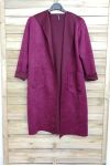 JACKET LOOK SUEDE HAS HOOD 4025 BORDEAUX