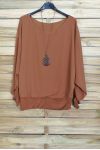 TOP VOILAGE DOUBLE + COLLIER OFFERT 4030 CAMEL
