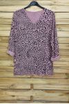 SWETER W KOŃCU IRISE LEOPARD 4031 RÓŻOWY