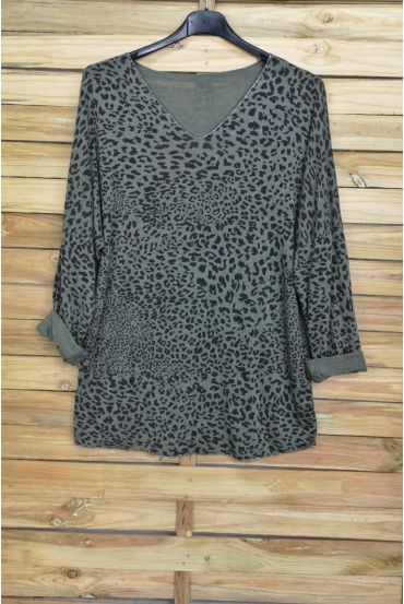 PULL FIN IRISE LEOPARD 4031 VERT MILITAIRE