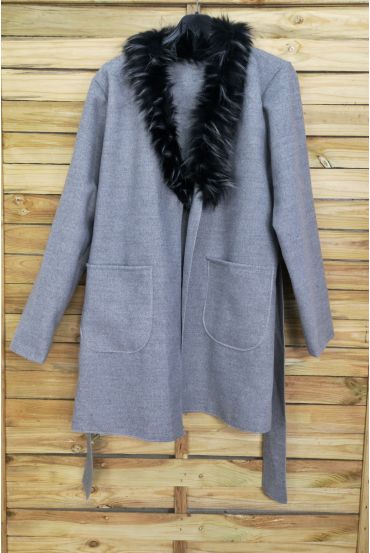 CAPPOTTO DI PELLICCIA 4046 GRIGIO