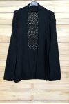 GILET IN MAGLIA AJOURE OVERSIZE 4039 NERO