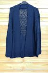 GILET IN MAGLIA AJOURE OVERSIZE 4039 BLU NAVY