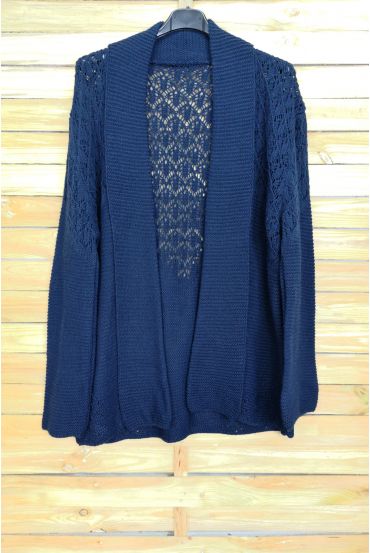 CHALECO DE MALLA AJOURE OVERSIZE 4039 AZUL MARINO