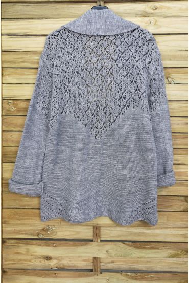 CHALECO DE MALLA AJOURE OVERSIZE GRIS 4039