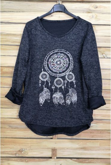 PULL FEATHERS RHINESTONES 4045 BLACK