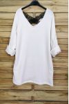 A SWEATER-SOFT, OVERSIZE BACK LACE CROSS-4044 M-WHITE