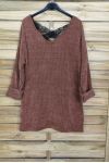 A SWEATER-SOFT, OVERSIZE BACK LACE CROSS-4044 M CAMEL