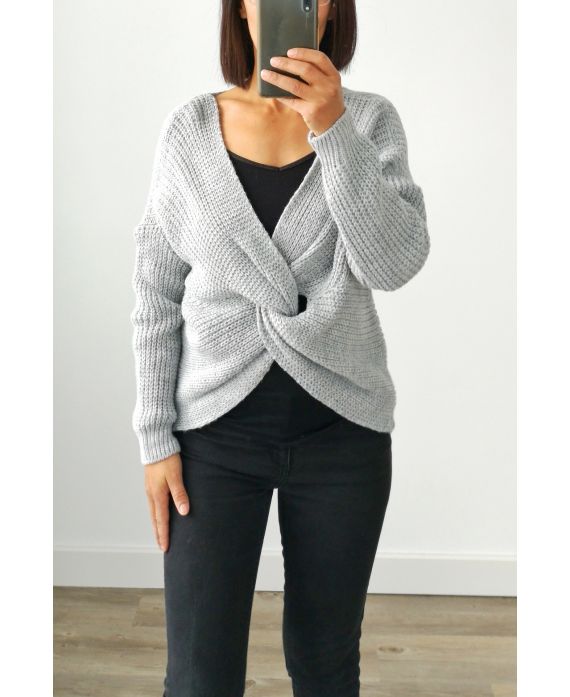 LANA PULLOVER CRUZA 4004 GRIS