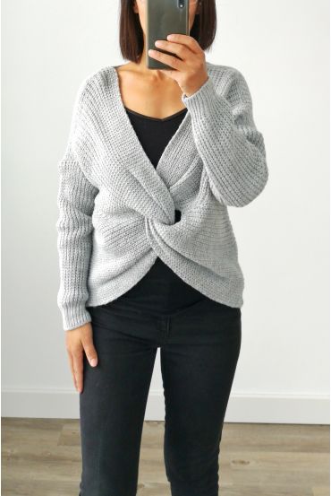 LANA PULLOVER CRUZA 4004 GRIS