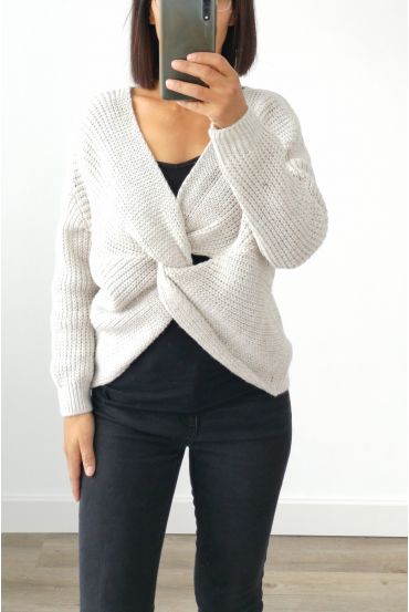 WOOL PULLOVER INTERSECTS 4004 BEIGE