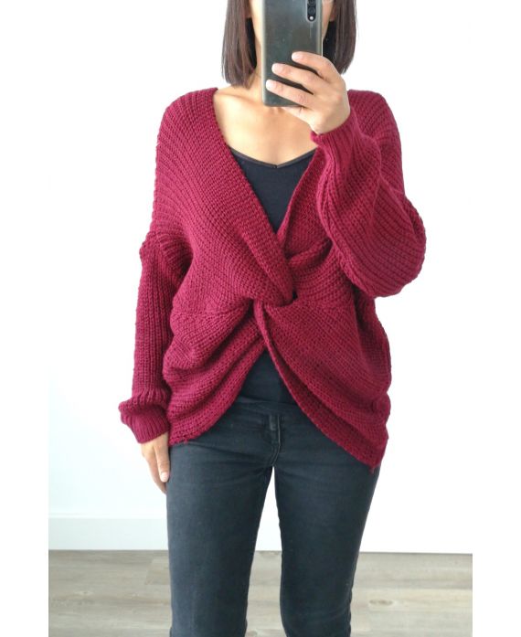 PULLOVER AUS WOLLE KREUZT 4004 BORDEAUX