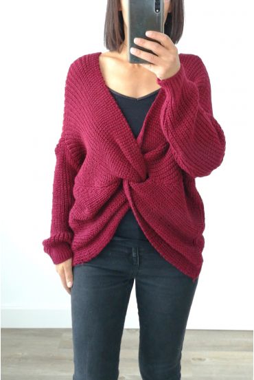 WOOL PULLOVER INTERSECTS 4004 BORDEAUX
