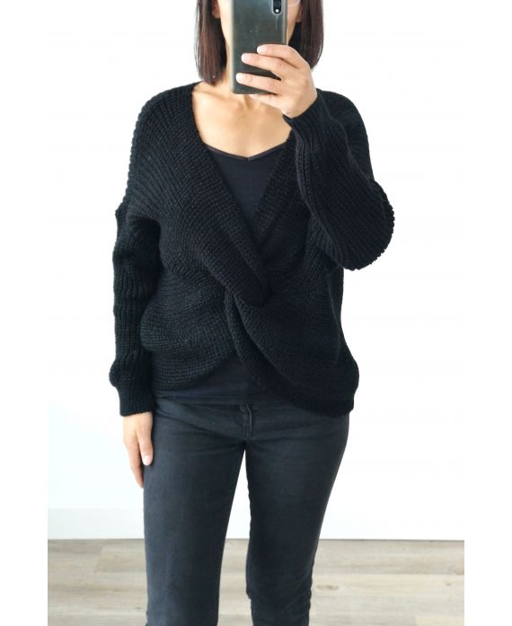 LANA PULLOVER CRUZA 4004 NEGRO