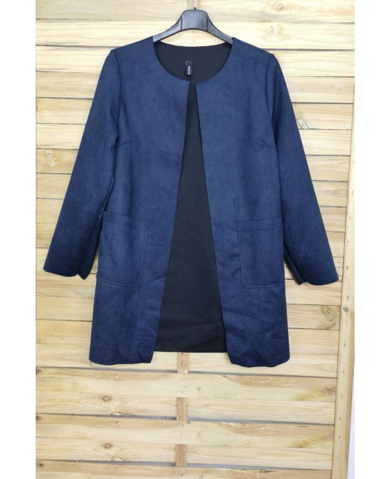 JACKE AUS SUEDINE 4047-MARINE-BLAU