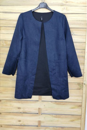 VESTE SUEDINE 4047 BLEU MARINE