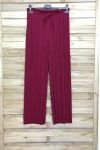 PANTALONES CON PLIEGUES LUREX 4048 DE BURDEOS