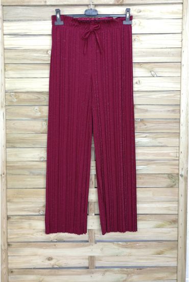 PANTALONES CON PLIEGUES LUREX 4048 DE BURDEOS