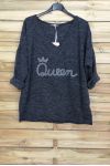 PULLOVER OVERSIZE QUEEN 4058 SCHWARZ