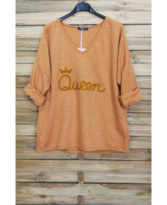 PULL OVERSIZE QUEEN 4058 MOUTARDE