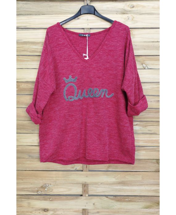 PULL OVERSIZE QUEEN 4058 BORDEAUX