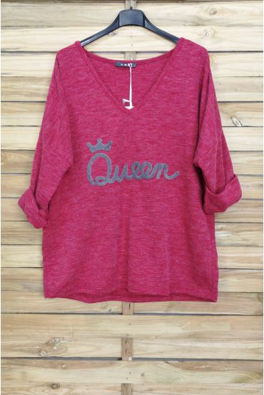 SWEATER OVERSIZE QUEEN 4058 BORDEAUX