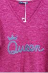 PULL OVERSIZE QUEEN 4058 BORDEAUX