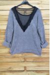 PULL DOUX DOS DENTELLE 4056 GRIS