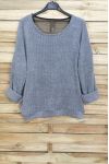 PULL DOUX DOS DENTELLE 4056 GRIS