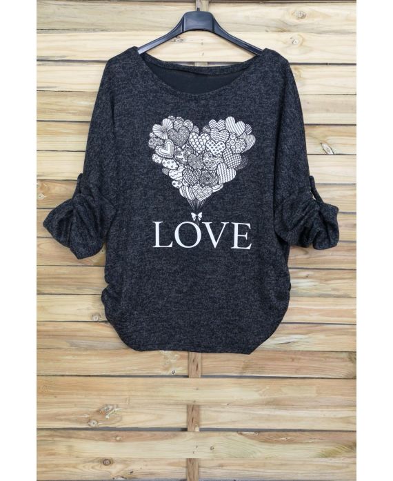 PULL IMPRIME LOVE 4063 NOIR