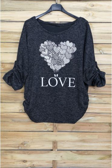 PULL IMPRIME LOVE 4063 NOIR