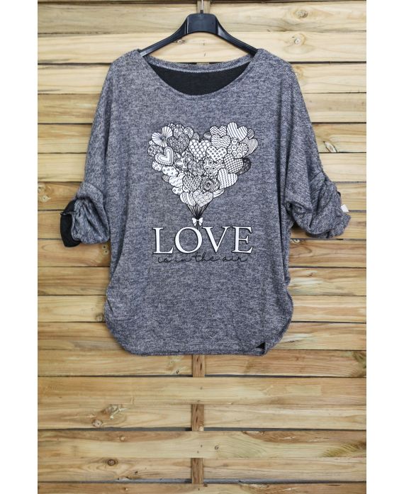 PULL IMPRIME LOVE 4063 GRIS