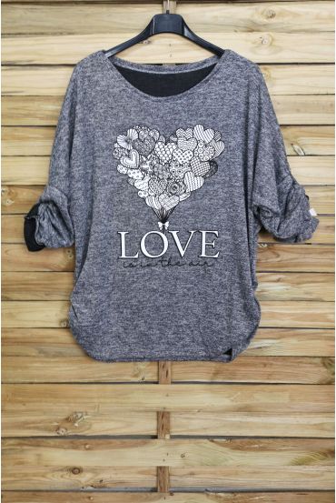 PULL IMPRIME LOVE 4063 GRIS