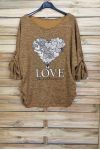 PULL IMPRIME LOVE 4063 MOUTARDE