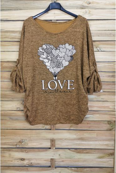 PULLOVER DRUCKT LOVE 4063 SENF