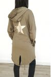 CHAQUETA DE VUELTA ESTRELLA DE DIAMANTES DE IMITACIÓN 3031 VERDE MILITAR