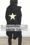 GRAN CHAQUETA DE VUELTA ESTRELLA DE DIAMANTES DE IMITACIÓN 4071 NEGRO