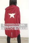 GRANDE TAILLE VESTE DOS ETOILE STRASS 4071 BORDEAUX