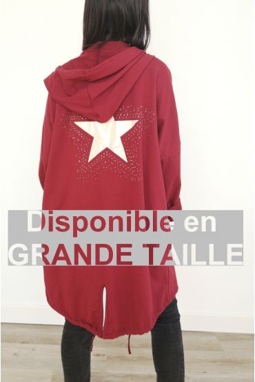 GROßE GRÖßE JACKE DOS-STERN STRASS 4071 BORDEAUX