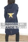 GROTE JAS TERUG STER STRASS STEENTJES 4071 NAVY BLAUW